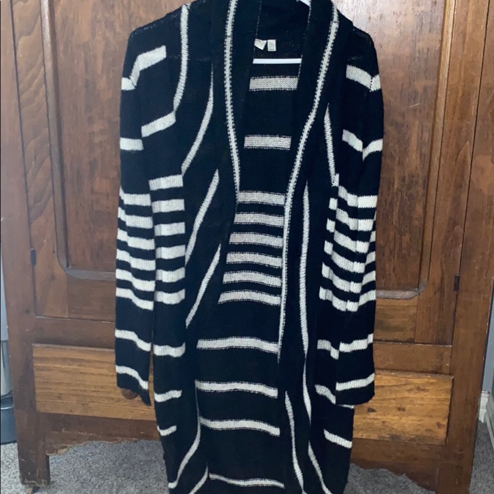Black and white stripe cardigan